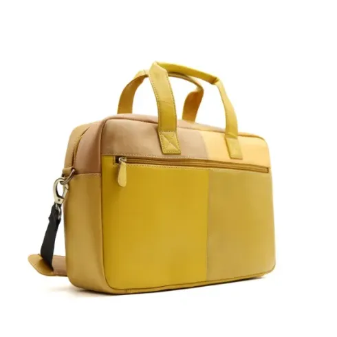 MARY - Briefcase Bag (yellow and orange)