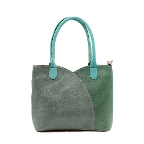 VALERIA - Shoulder Bag (Green/Brown)